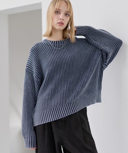 5ゲージ畦編みピグメントニット（ニット/セーター）｜ASTRONOMY