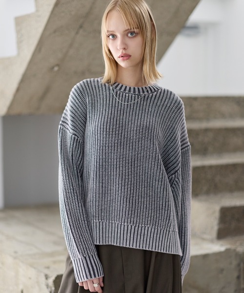 5ゲージ畦編みピグメントニット（ニット/セーター）｜ASTRONOMY