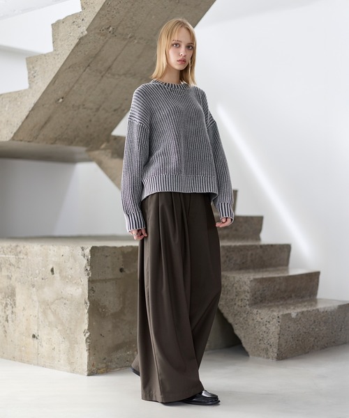 5ゲージ畦編みピグメントニット（ニット/セーター）｜ASTRONOMY