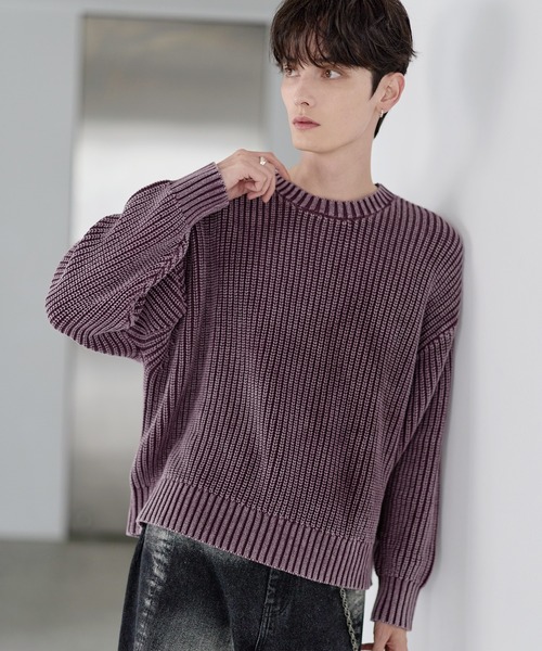 5ゲージ畦編みピグメントニット（ニット/セーター）｜ASTRONOMY