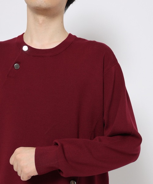 HARE（ハレ）の「アシメボタンニットプルオーバー(HARE)（ニット/セーター・メンズ・ブラック/レッド・FREE）」の15枚目の写真