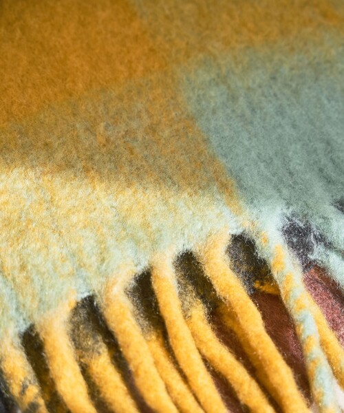 coen（コーエン）の「【PANKAJ（パンカジ）】チェックボリュームマフラー（マフラー・レディース・オレンジ/コバルトブルー/イエロー・FREE）」の11枚目の写真