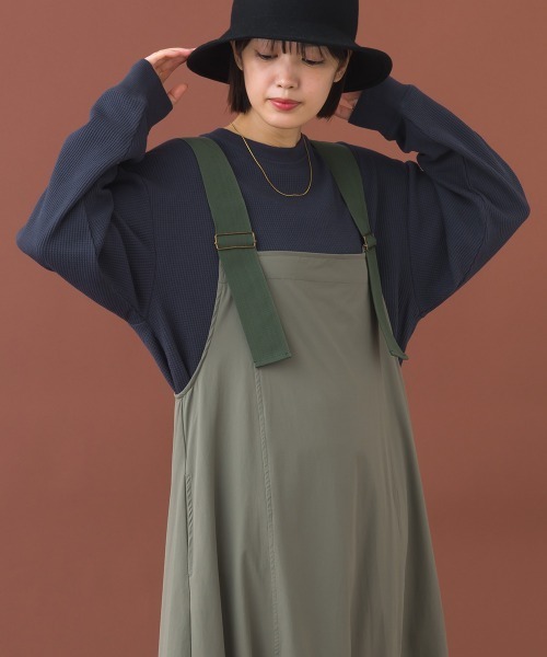 OMNES（オムネス）の「リラックスフィットワッフル裾ラウンドヘム長袖カットソー（Tシャツ/カットソー・レディース・アイボリー/ダークグレー・FREE）」の16枚目の写真