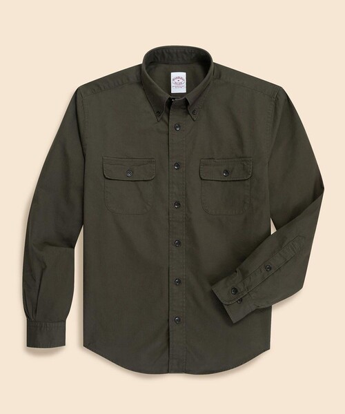 BROOKS BROTHERS(ブルックスブラザーズ)の「コットンツイル ダブルポケット ワークシャツ(シャツ/ブラウス・メンズ・オリーブ/ネイビー/カーキ・MEDIUM/LARGE/X-LARGE/SMALL)」の1枚目の写真
