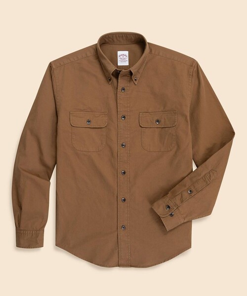 BROOKS BROTHERS(ブルックスブラザーズ)の「コットンツイル ダブルポケット ワークシャツ(シャツ/ブラウス・メンズ・オリーブ/ネイビー/カーキ・MEDIUM/LARGE/X-LARGE/SMALL)」の2枚目の写真