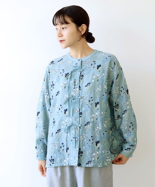 yuni(ユニ )の「Floral embroidely ribon シャツ(シャツ/ブラウス・レディース・イエロー/ブルー・FREE)」の1枚目の写真