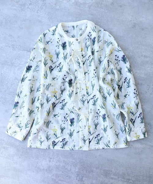 yuni(ユニ )の「Floral embroidely ribon シャツ(シャツ/ブラウス・レディース・イエロー/ブルー・FREE)」の7枚目の写真