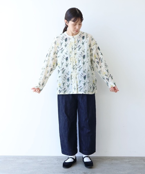 yuni(ユニ )の「Floral embroidely ribon シャツ(シャツ/ブラウス・レディース・イエロー/ブルー・FREE)」の21枚目の写真