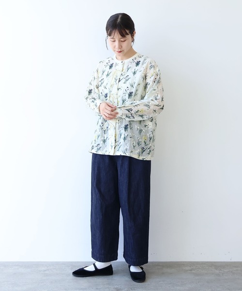 yuni(ユニ )の「Floral embroidely ribon シャツ(シャツ/ブラウス・レディース・イエロー/ブルー・FREE)」の22枚目の写真