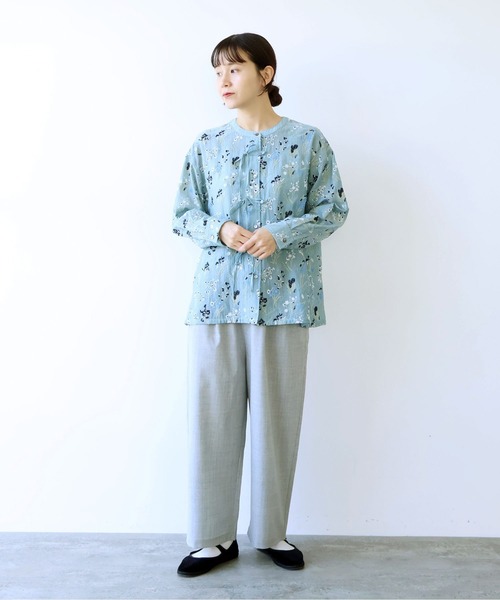 yuni(ユニ )の「Floral embroidely ribon シャツ(シャツ/ブラウス・レディース・イエロー/ブルー・FREE)」の11枚目の写真