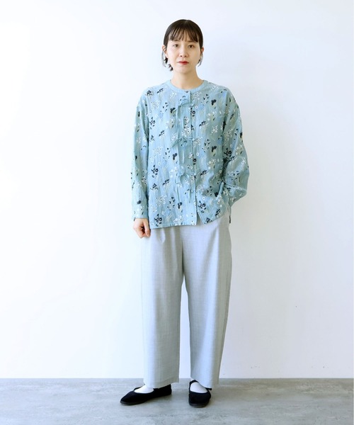 yuni(ユニ )の「Floral embroidely ribon シャツ(シャツ/ブラウス・レディース・イエロー/ブルー・FREE)」の12枚目の写真