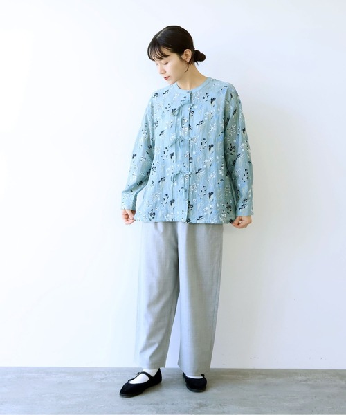 yuni(ユニ )の「Floral embroidely ribon シャツ(シャツ/ブラウス・レディース・イエロー/ブルー・FREE)」の13枚目の写真