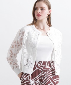セール】◇レースコンビカーディガン（ニット/セーター