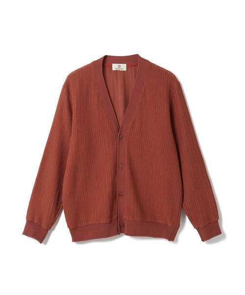 SEAGREEN(シーグリーン)の「SEAGREEN(シーグリーン) CROCHET LIKE RUSSEL KNIT CARDIGAN(カーディガン/ボレロ・メンズ・ブラウン/アイボリー・3/2/4)」の2枚目の写真