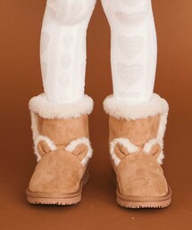 SLAP SLIP（スラップスリップ）の「ウサギクマアニマル耳付きムートンブーツ(15~18cm)（ブーツ）」