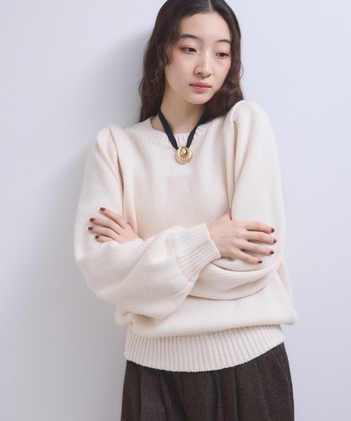 WEB限定】ショルダータックニットプルオーバー（ニット/セーター