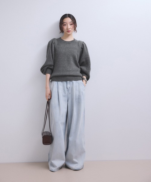 WEB限定】ショルダータックニットプルオーバー（ニット/セーター