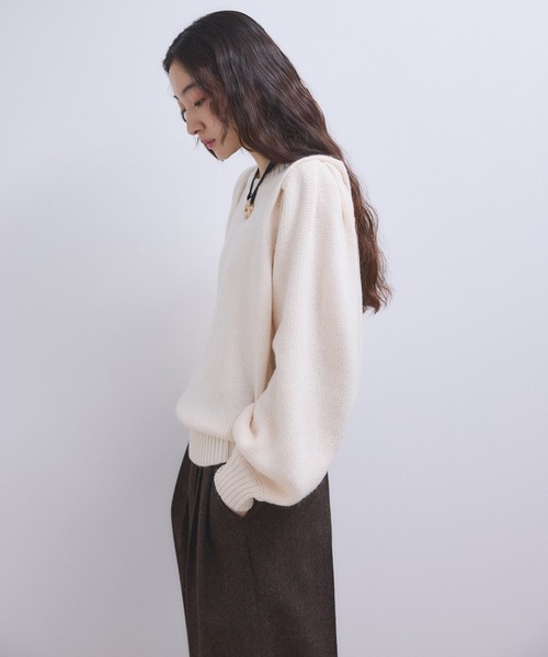 WEB限定】ショルダータックニットプルオーバー（ニット/セーター