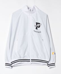 パーリーゲイツ　PGM レディース ジャケット ホワイト パーリーゲイツ PG マルチロゴプリント中綿ドビージャケット