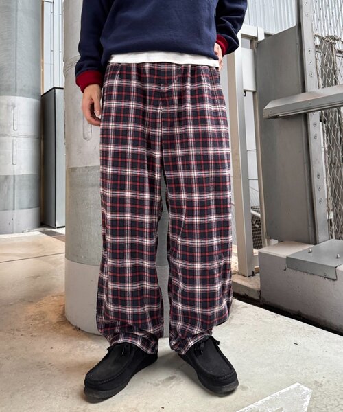 CIAOPANIC TYPY(チャオパニックティピー)の「【PATTIPATTI】ブランケットネルチェックパンツ(スラックス・レディース・グリーン/レッド/ネイビー・LARGE/MEDIUM)」の3枚目の写真