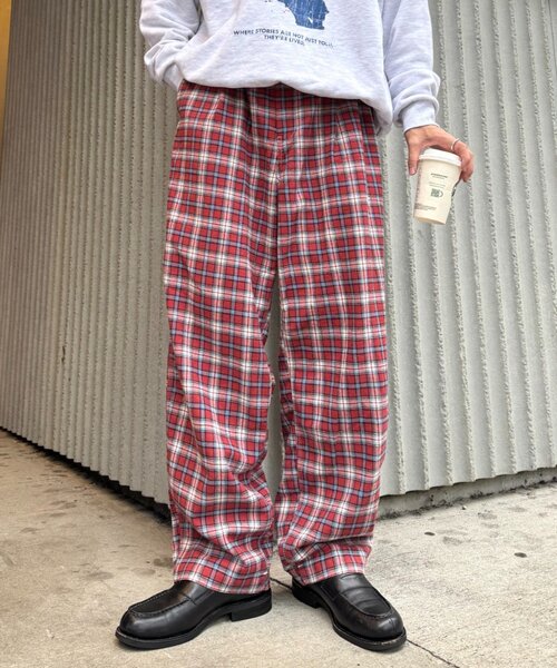 PATTIPATTI】ブランケットネルチェックパンツ（スラックス