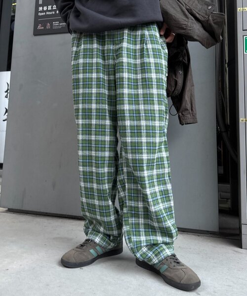 セール】【PATTIPATTI】ブランケットネルチェックパンツ（スラックス