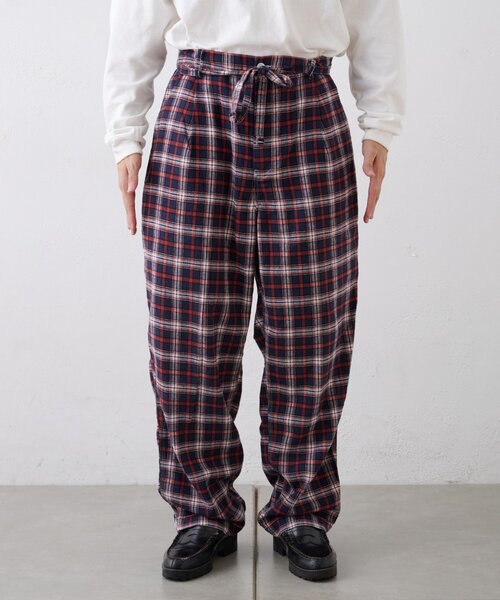 セール】【PATTIPATTI】ブランケットネルチェックパンツ（スラックス