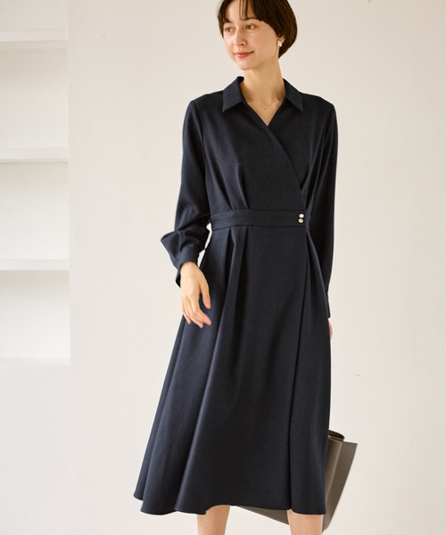 ROPE' PICNIC（ロペピクニック）の「カシュクールシャツコンシャスワンピース（シャツワンピース・レディース・チャコールグレー/ベージュ系その他2/ネイビー・S/M/L）」の3枚目の写真