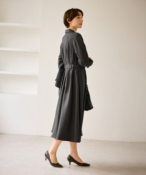 ROPE' PICNIC（ロペピクニック）の「カシュクールシャツコンシャスワンピース（シャツワンピース・レディース・チャコールグレー/ベージュ系その他2/ネイビー・S/M/L）」の5枚目の写真