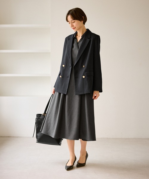 ROPE' PICNIC（ロペピクニック）の「カシュクールシャツコンシャスワンピース（シャツワンピース・レディース・チャコールグレー/ベージュ系その他2/ネイビー・S/M/L）」の6枚目の写真