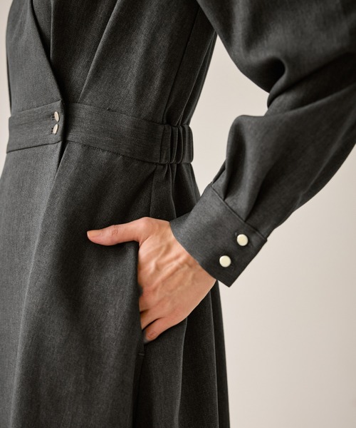 ROPE' PICNIC（ロペピクニック）の「カシュクールシャツコンシャスワンピース（シャツワンピース・レディース・チャコールグレー/ベージュ系その他2/ネイビー・S/M/L）」の14枚目の写真