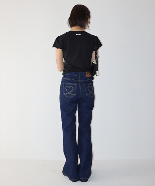 RONRON(ロンロン)の「BACK HEART STITCH POCKET BOOTSCUT DENIM PANTS INDIGO BLUE (NONFADE)(デニムパンツ・レディース・その他・SMALL/MEDIUM)」の5枚目の写真