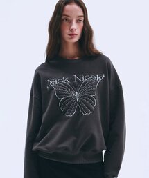 SHINE BUTTERFLY SWEATSHIRT_CHARCOAL SILVER