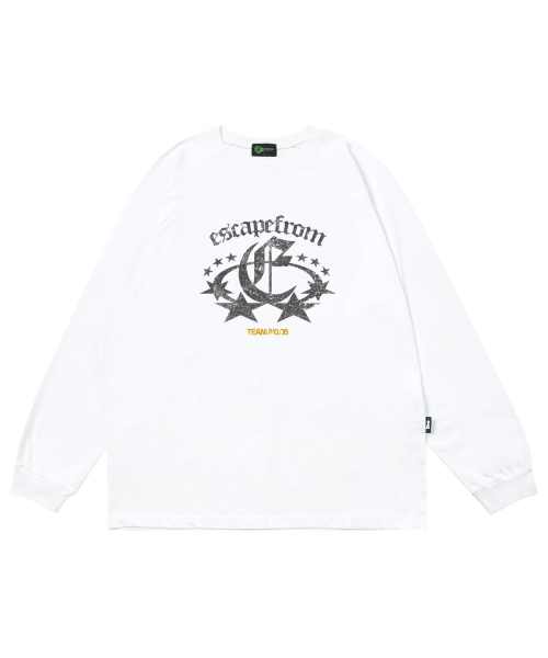 ESCAPEFROM（エスケープフロム）の「チャコールチームナンバー06プリントロングスリーブホワイト（Tシャツ/カットソー・レディース・その他・LARGE/MEDIUM/SMALL）」の5枚目の写真