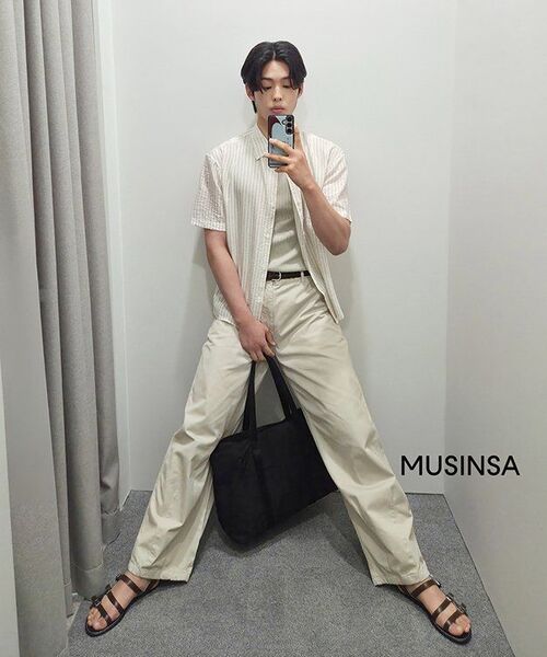 MUSINSA STANDARD（ムシンサスタンダード）の「コットンバルーンパンツ [ライトベージュ]（その他パンツ・メンズ・その他・27/28/29/34/32/30/31/33/26/40/38/36）」の9枚目の写真