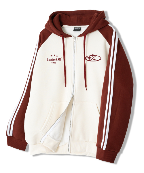 UNDEROFF(アンダーオフ)の「ラグラントラックスターロゴフードジップアップブラック(パーカー・レディース・ブラック・MEDIUM/LARGE/X-LARGE/SMALL)」の3枚目の写真