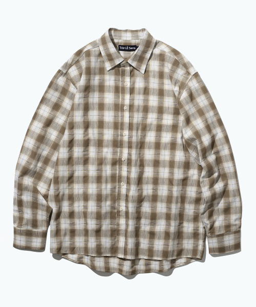 TRIP LE SENS（トリップ ル センス）の「ステッチプレイドチェックシャツ_ブラウン（シャツ/ブラウス・レディース・その他・MEDIUM/LARGE）」の5枚目の写真