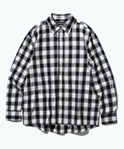 TRIP LE SENS（トリップ ル センス）の「ステッチプレイドチェックシャツ_ブラウン（シャツ/ブラウス・レディース・その他・MEDIUM/LARGE）」の6枚目の写真