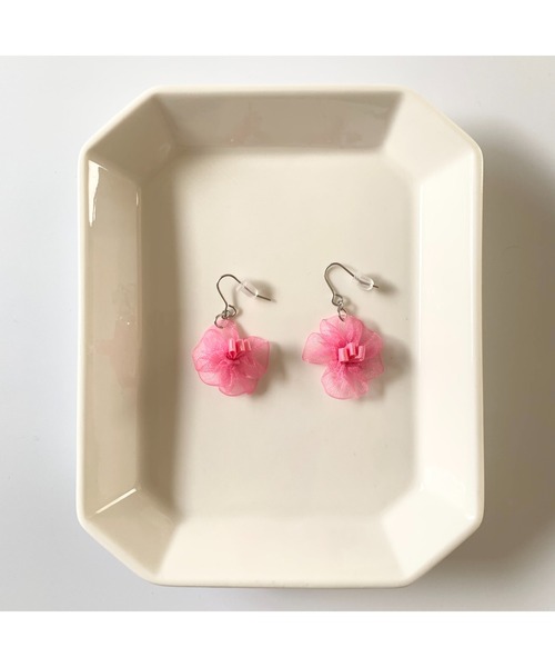 tone（トーン）の「【TOMEI LAB】オーガンジー フラワー ピアス(MA)（ピアス（両耳用）・レディース・グレー系その他/ピンク系その他/パープル/ピンク系その他2/ホワイト・FREE）」の19枚目の写真
