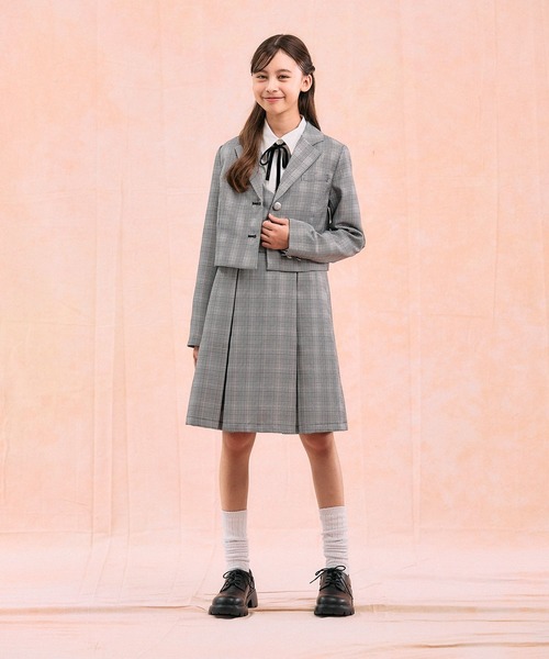 GLOBAL WORK（グローバルワーク）の「卒服/イージーケア/ジャンスカ/598140（ジャンパースカート・キッズ・ホワイト系1/グレー・150cm/160cm）」の7枚目の写真