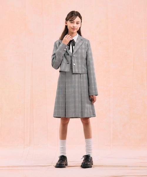 GLOBAL WORK（グローバルワーク）の「卒服/イージーケア/ジャンスカ/598140（ジャンパースカート・キッズ・ホワイト系1/グレー・150cm/160cm）」の8枚目の写真