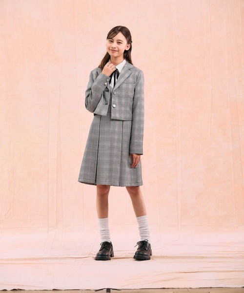 GLOBAL WORK（グローバルワーク）の「卒服/イージーケア/ジャンスカ/598140（ジャンパースカート・キッズ・ホワイト系1/グレー・150cm/160cm）」の9枚目の写真