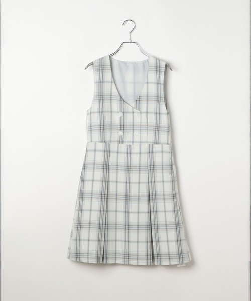 GLOBAL WORK（グローバルワーク）の「卒服/イージーケア/ジャンスカ/598140（ジャンパースカート・キッズ・ホワイト系1/グレー・150cm/160cm）」の19枚目の写真