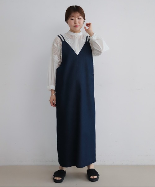 NOMBRE IMPAIR（ノンブルアンペール）の「TCデニム　キャミワンピース（ワンピース・レディース・ライトブルー/ネイビー・FREE）」の16枚目の写真