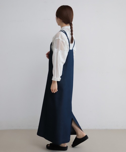 NOMBRE IMPAIR（ノンブルアンペール）の「TCデニム　キャミワンピース（ワンピース・レディース・ライトブルー/ネイビー・FREE）」の20枚目の写真