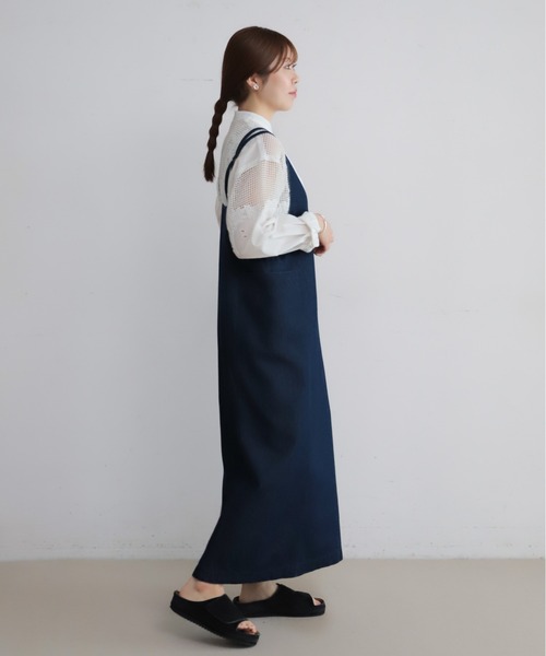 NOMBRE IMPAIR（ノンブルアンペール）の「TCデニム　キャミワンピース（ワンピース・レディース・ライトブルー/ネイビー・FREE）」の18枚目の写真