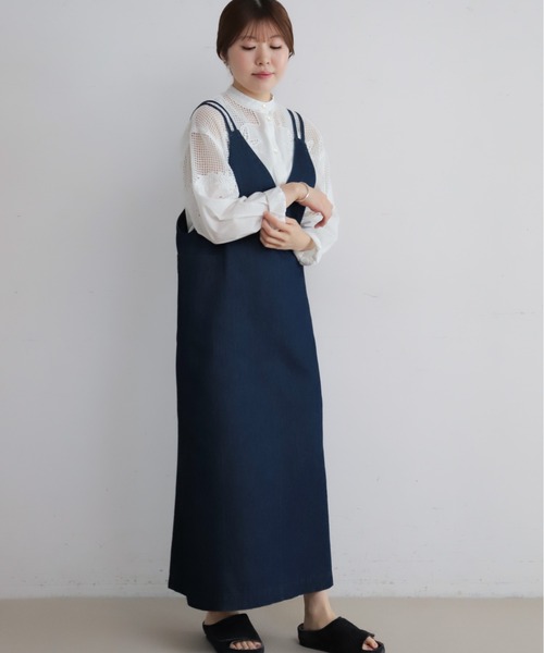 NOMBRE IMPAIR（ノンブルアンペール）の「TCデニム　キャミワンピース（ワンピース・レディース・ライトブルー/ネイビー・FREE）」の21枚目の写真