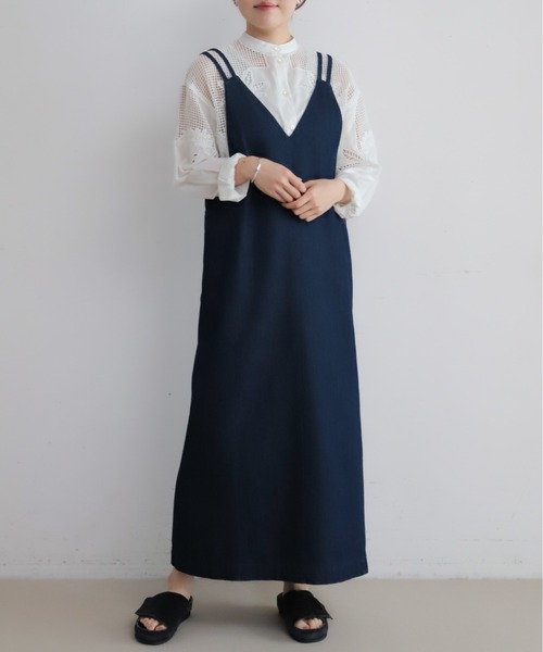 NOMBRE IMPAIR（ノンブルアンペール）の「TCデニム　キャミワンピース（ワンピース・レディース・ライトブルー/ネイビー・FREE）」の13枚目の写真