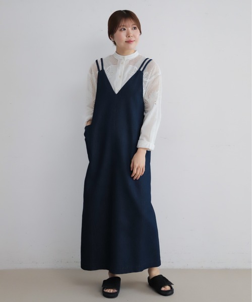 NOMBRE IMPAIR（ノンブルアンペール）の「TCデニム　キャミワンピース（ワンピース・レディース・ライトブルー/ネイビー・FREE）」の17枚目の写真