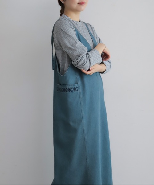 NOMBRE IMPAIR（ノンブルアンペール）の「TCデニム　キャミワンピース（ワンピース・レディース・ライトブルー/ネイビー・FREE）」の11枚目の写真